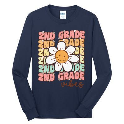 Groovy First Day Of School 2nd Grade Vibes Back To School Tall Long Sleeve T-Shirt