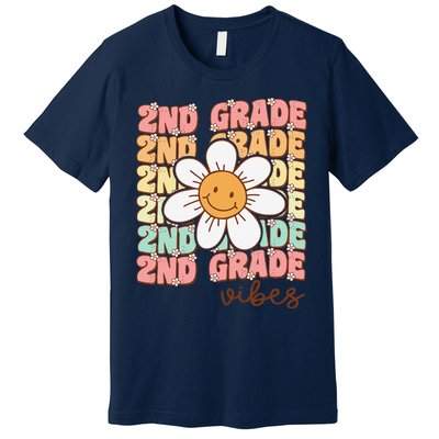 Groovy First Day Of School 2nd Grade Vibes Back To School Premium T-Shirt