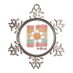 Groovy First Day Of School 2nd Grade Vibes Back To School Metallic Star Ornament