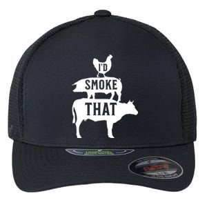 Grilling Funny Dad ID Smoke That Smoker Grill Master Bbq Flexfit Unipanel Trucker Cap