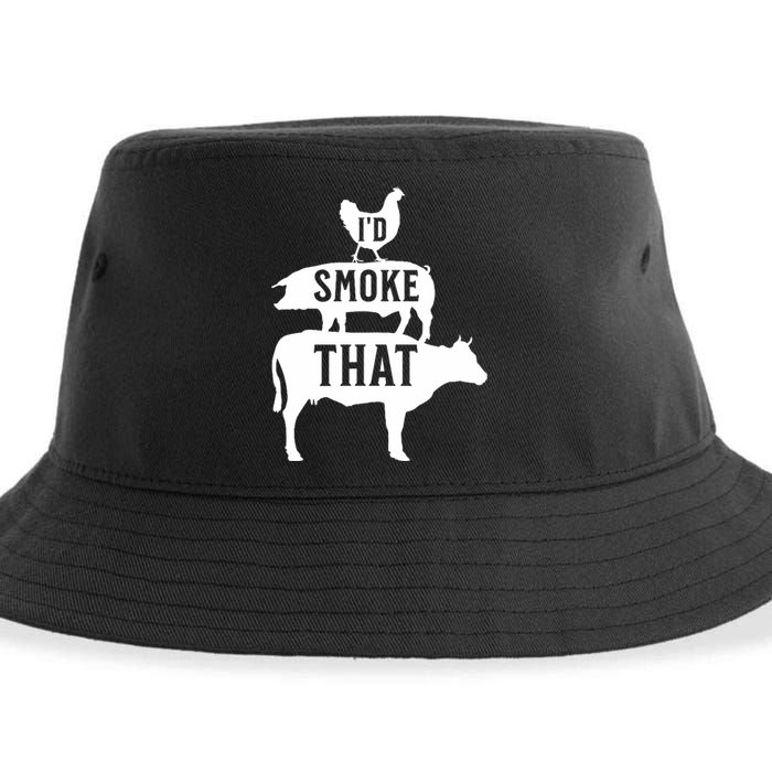 Grilling Funny Dad ID Smoke That Smoker Grill Master Bbq Sustainable Bucket Hat