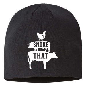 Grilling Funny Dad ID Smoke That Smoker Grill Master Bbq Sustainable Beanie