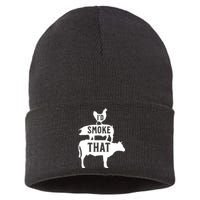 Grilling Funny Dad ID Smoke That Smoker Grill Master Bbq Sustainable Knit Beanie