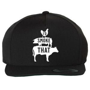 Grilling Funny Dad ID Smoke That Smoker Grill Master Bbq Wool Snapback Cap