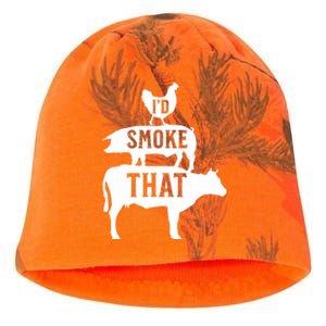 Grilling Funny Dad ID Smoke That Smoker Grill Master Bbq Kati - Camo Knit Beanie