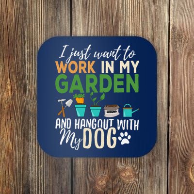 Gardening Funny Dog Lover Gardener Garden Pet Gift Plants Coaster