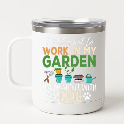 Gardening Funny Dog Lover Gardener Garden Pet Gift Plants 12 oz Stainless Steel Tumbler Cup