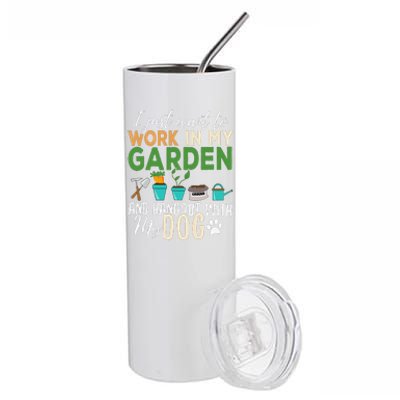 Gardening Funny Dog Lover Gardener Garden Pet Gift Plants Stainless Steel Tumbler