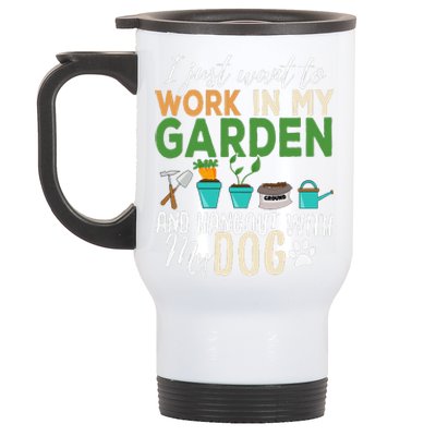 Gardening Funny Dog Lover Gardener Garden Pet Gift Plants Stainless Steel Travel Mug