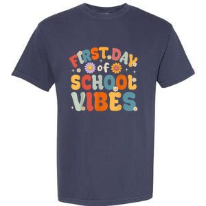 Groovy First Day Of School Vibes Teachers Students Kids Garment-Dyed Heavyweight T-Shirt