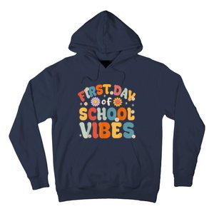 Groovy First Day Of School Vibes Teachers Students Kids Hoodie