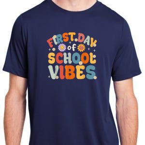 Groovy First Day Of School Vibes Teachers Students Kids Adult ChromaSoft Performance T-Shirt