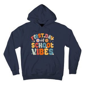 Groovy First Day Of School Vibes Teachers Students Kids Tall Hoodie