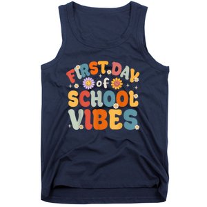 Groovy First Day Of School Vibes Teachers Students Kids Tank Top