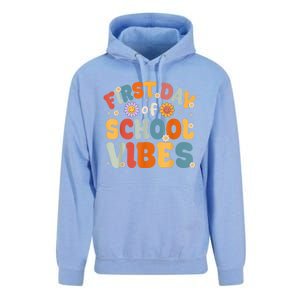 Groovy First Day Of School Vibes Teachers Students Kids Unisex Surf Hoodie