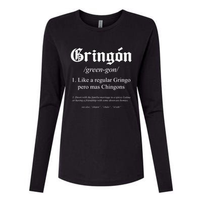 Gringón Funny Definition Womens Cotton Relaxed Long Sleeve T-Shirt