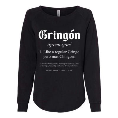 Gringón Funny Definition Womens California Wash Sweatshirt