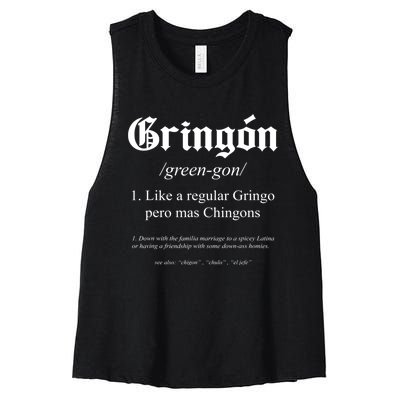 Gringón Funny Definition Women's Racerback Cropped Tank