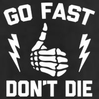 Go Fast, Don't Die funny race car dirt bike racing 7 Panel Mesh Trucker Snapback Hat