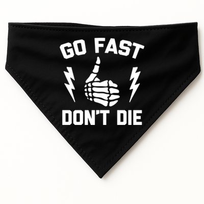 Go Fast, Don't Die funny race car dirt bike racing USA-Made Doggie Bandana