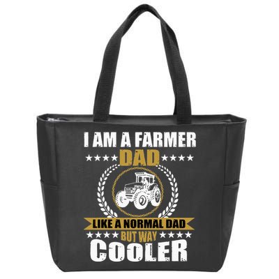 Great Farmer Dad Gift Tractor Farm Father Arable Farming Zip Tote Bag