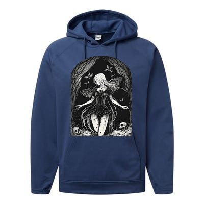 Goth Fairy Dark Witch Forest Gothic Alt Horror Aesthetic Performance Fleece Hoodie