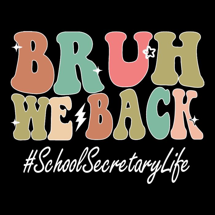 Groovy First Day Of School School Secretary Gift Button