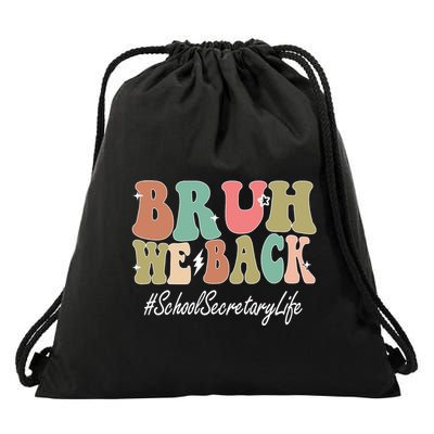 Groovy First Day Of School School Secretary Gift Drawstring Bag