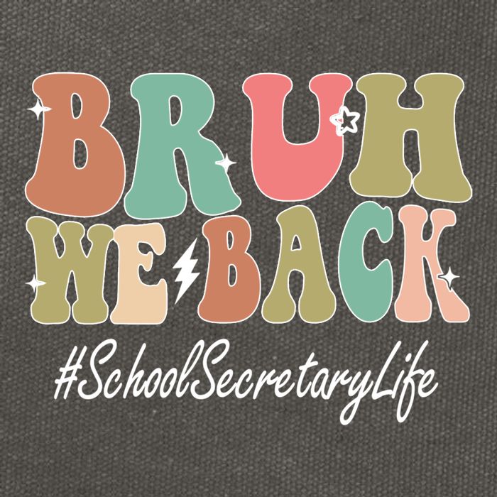 Groovy First Day Of School School Secretary Gift Cotton Canvas Backpack