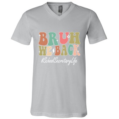 Groovy First Day Of School School Secretary Gift V-Neck T-Shirt