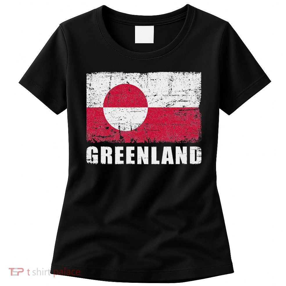 Greenland Flag Design Grunge Country Flag Greenland Women's T-Shirt