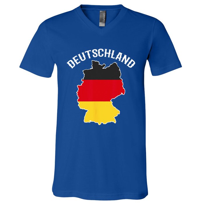 German Flag Deutschland Germany Map V-Neck T-Shirt