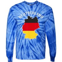 German Flag Deutschland Germany Map Tie-Dye Long Sleeve Shirt