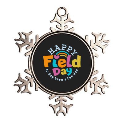 Groovy field day dismissed fun day start begins Metallic Star Ornament