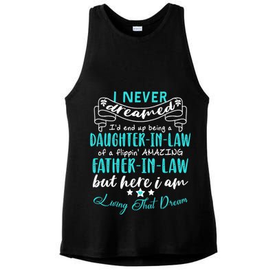 Gift For Daughter In Law From Amazing Father In Law Funny Ladies PosiCharge Tri-Blend Wicking Tank