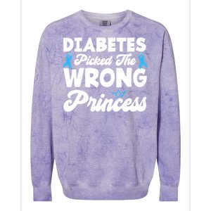 Girls Funny Diabetes Picked The Wrong Princess T1D Awareness Colorblast Crewneck Sweatshirt