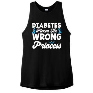 Girls Funny Diabetes Picked The Wrong Princess T1D Awareness Ladies PosiCharge Tri-Blend Wicking Tank