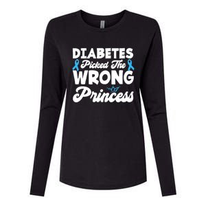 Girls Funny Diabetes Picked The Wrong Princess T1D Awareness Womens Cotton Relaxed Long Sleeve T-Shirt