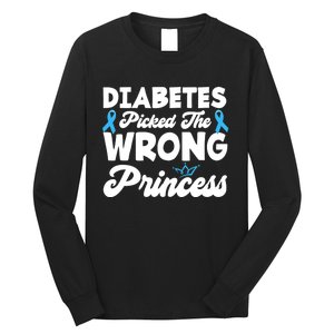 Girls Funny Diabetes Picked The Wrong Princess T1D Awareness Long Sleeve Shirt