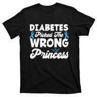 Girls Funny Diabetes Picked The Wrong Princess T1D Awareness T-Shirt