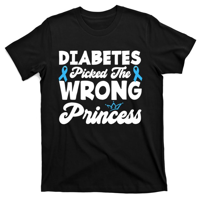 Girls Funny Diabetes Picked The Wrong Princess T1D Awareness T-Shirt