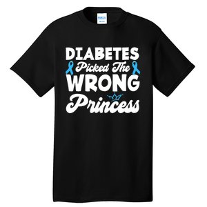 Girls Funny Diabetes Picked The Wrong Princess T1D Awareness Tall T-Shirt