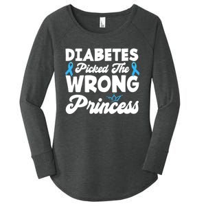 Girls Funny Diabetes Picked The Wrong Princess T1D Awareness Women's Perfect Tri Tunic Long Sleeve Shirt