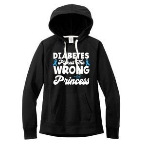 Girls Funny Diabetes Picked The Wrong Princess T1D Awareness Women's Fleece Hoodie