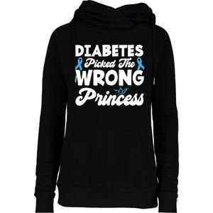 Girls Funny Diabetes Picked The Wrong Princess T1D Awareness Womens Funnel Neck Pullover Hood