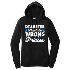 Girls Funny Diabetes Picked The Wrong Princess T1D Awareness Women's Pullover Hoodie