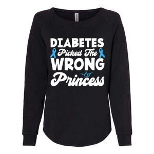 Girls Funny Diabetes Picked The Wrong Princess T1D Awareness Womens California Wash Sweatshirt