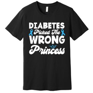 Girls Funny Diabetes Picked The Wrong Princess T1D Awareness Premium T-Shirt