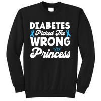 Girls Funny Diabetes Picked The Wrong Princess T1D Awareness Tall Sweatshirt