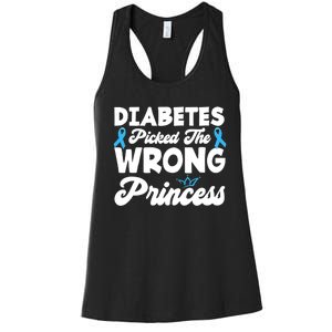 Girls Funny Diabetes Picked The Wrong Princess T1D Awareness Women's Racerback Tank